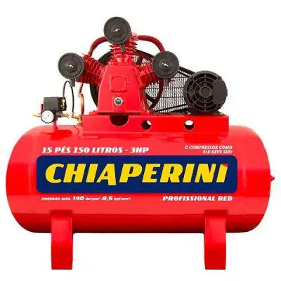 Compressor de Ar Média Pressão 15 Pés 3HP 150L 110/220V 