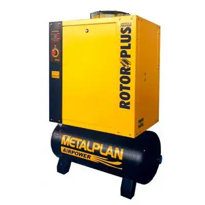 Compressor de Parafuso Metalplan 10 hp 36,5pcm Rotor Plus R10 Trifá - 380V