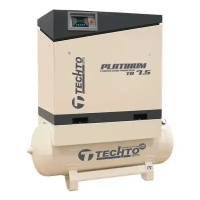 Compressor de Parafuso Sobre Reserv 7.5hp 12bar - Techto Platinum TB 7.5